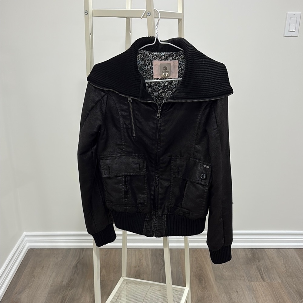 Element women’s soft leather Black Jacket - Picture 1 of 8